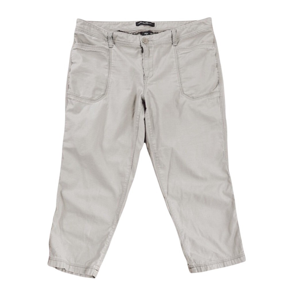 Eddie Bauer Crop Pants‎ Casual Cotton Utility Khaki Womens 10